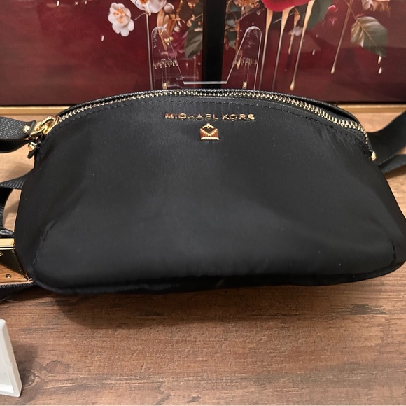 MICHAEL Michael Kors Black and Gold Nylon Belt Bag - Picture 6 of 10